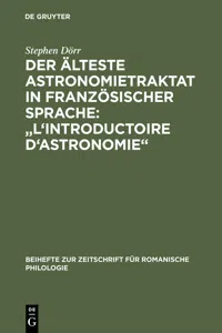 Der älteste Astronomietraktat in französischer Sprache: "L'Introductoire d'astronomie"_cover