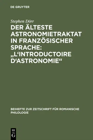 Der älteste Astronomietraktat in französischer Sprache: "L'Introductoire d'astronomie"