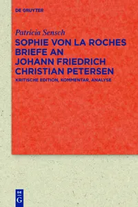 Sophie von La Roches Briefe an Johann Friedrich Christian Petersen_cover