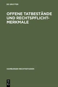 Offene Tatbestände und Rechtspflichtmerkmale_cover