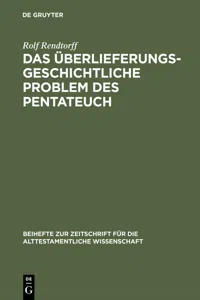 Das überlieferungsgeschichtliche Problem des Pentateuch_cover