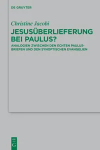 Jesusüberlieferung bei Paulus?_cover