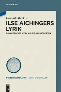 Ilse Aichingers Lyrik_cover