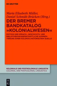 Der Bremer Bandkatalog "Kolonialwesen"_cover