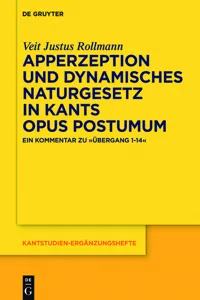 Apperzeption und dynamisches Naturgesetz in Kants Opus postumum_cover