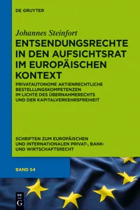 Entsendungsrechte in den Aufsichtsrat im europäischen Kontext_cover