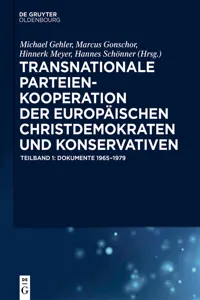 Transnationale Parteienkooperation der europäischen Christdemokraten und Konservativen_cover