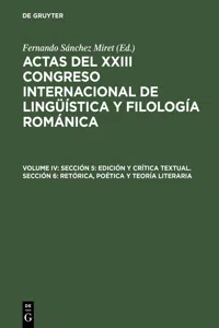 Sección 5: Edición y crítica textual. Sección 6: Retórica, poética y teoría literaria_cover