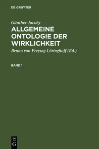 Günther Jacoby: Allgemeine Ontologie der Wirklichkeit. Band 1_cover