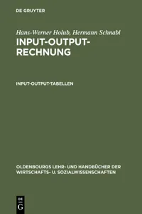 Input-Output-Rechnung: Input-Output-Tabellen_cover