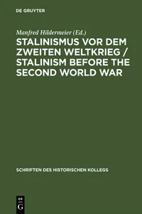 Stalinismus vor dem Zweiten Weltkrieg / Stalinism before the Second World War_cover