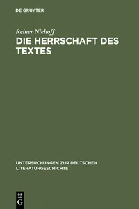 Die Herrschaft des Textes_cover