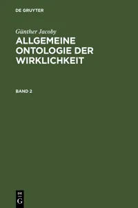 Günther Jacoby: Allgemeine Ontologie der Wirklichkeit. Band 2_cover