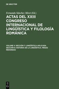 Sección 7: Lingüística aplicada. Sección 8: Historia de la lingüística. Mesas redondas_cover