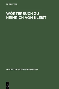 Wörterbuch zu Heinrich von Kleist_cover