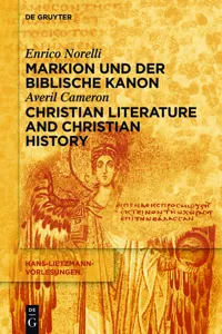 Markion und der biblische Kanon / Christian Literature and Christian History_cover