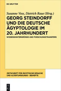 Georg Steindorff und die deutsche Ägyptologie im 20. Jahrhundert_cover