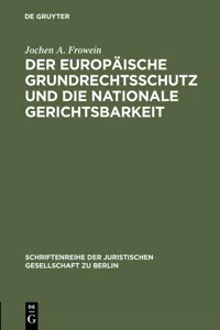 Der europäische Grundrechtsschutz und die nationale Gerichtsbarkeit_cover