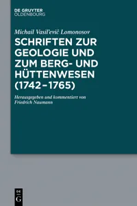 Schriften zur Geologie und zum Berg- und Hüttenwesen_cover