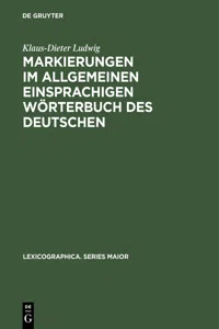 Markierungen im allgemeinen einsprachigen Wörterbuch des Deutschen_cover