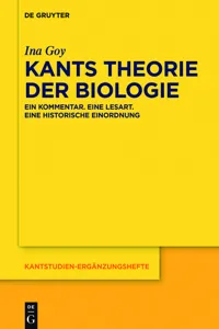 Kants Theorie der Biologie_cover