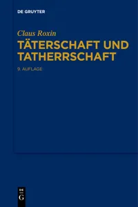 Täterschaft und Tatherrschaft_cover