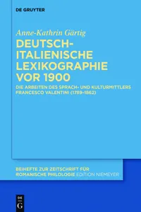 Deutsch-italienische Lexikographie vor 1900_cover