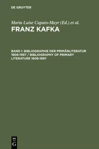 Bibliographie der Primärliteratur 1908–1997/ Bibliography of Primary Literature 1908–1997_cover