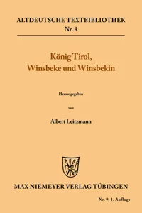 König Tirol, Winsbeke und Winsbekin_cover