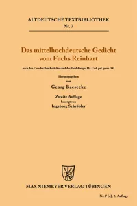 Das mittelhochdeutsche Gedicht vom Fuchs Reinhart_cover
