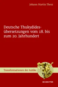 Deutsche Thukydidesübersetzungen vom 18. bis zum 20. Jahrhundert_cover