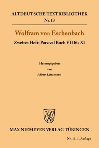 Parzival Buch VII bis XI_cover