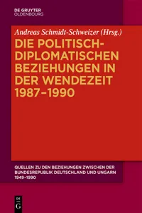 Die politisch-diplomatischen Beziehungen in der Wendezeit 1987–1990_cover