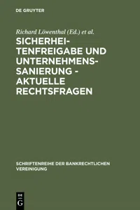 Sicherheitenfreigabe und Unternehmenssanierung - Aktuelle Rechtsfragen_cover