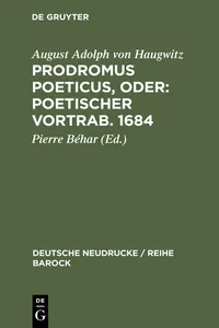 Prodromus Poeticus, Oder: Poetischer Vortrab. 1684_cover