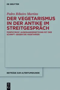 Der Vegetarismus in der Antike im Streitgespräch_cover