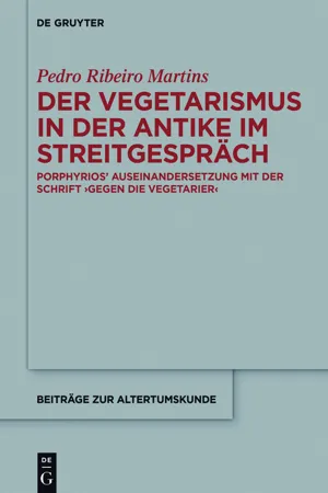 Der Vegetarismus in der Antike im Streitgespräch