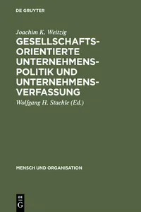 Gesellschaftsorientierte Unternehmenspolitik und Unternehmensverfassung_cover