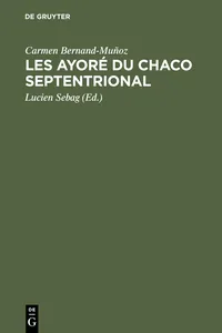 Les Ayoré du Chaco septentrional_cover