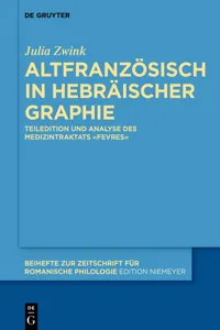 Altfranzösisch in hebräischer Graphie_cover