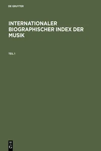 Internationaler Biographischer Index der Musik_cover