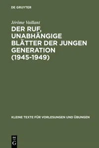 Der Ruf, unabhängige Blätter der jungen Generation_cover