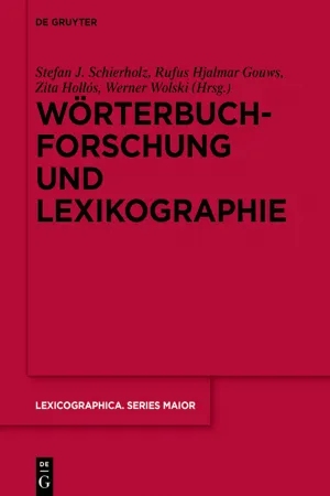 Wörterbuchforschung und Lexikographie