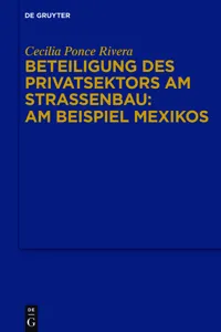 Beteiligung des Privatsektors am Straßenbau: Am Beispiel Mexiko_cover