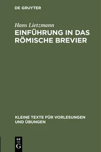 Einführung in das römische Brevier_cover