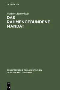 Das rahmengebundene Mandat_cover