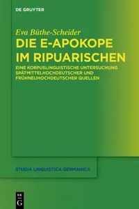 Die e-Apokope im Ripuarischen_cover