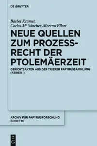 Neue Quellen zum Prozeßrecht der Ptolemäerzeit_cover