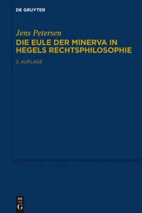 Die Eule der Minerva in Hegels Rechtsphilosophie_cover