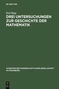 Drei Untersuchungen zur Geschichte der Mathematik_cover